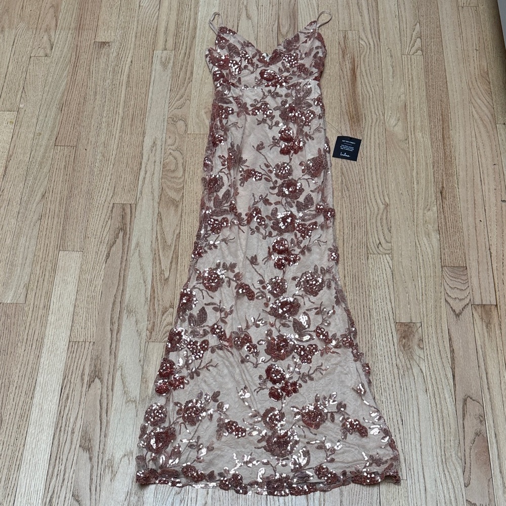 Lulu’s Elegant Floral Sequin Dress - Picture 2 of 11